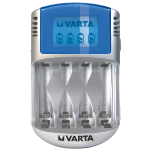 Зарядно за акумулаторни батерии VARTA с LCD дисплей и захранване с 12V за 4 батерии АА/ААА