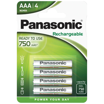 Акумулаторни батерии Panasonic AAA 750 mAh - 1.2V