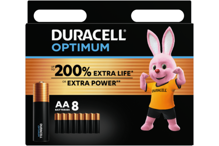 Алкални батерии АА Duracell Optimum MX1500 AA - 8 броя