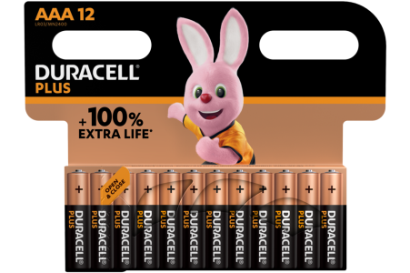Алкални батерии ААА Duracell Plus Power MX2400 AAA - 12 броя