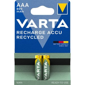 Акумулаторни батерии ААA Varta Recycled AAA - 800 mAh - 2 броя - 1.2V