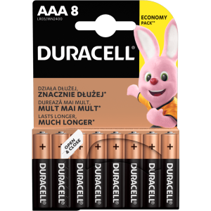 Алкални батерии ААА Duracell Basic MN2400 AAA -8 броя