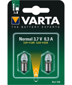 2 Крушки за фенер Varta V720 3.7V 0.3A - стик