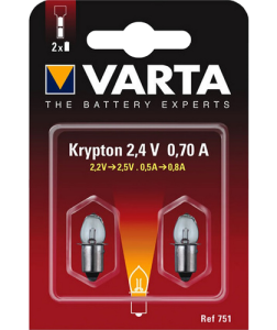 2 Криптонови крушки за фенер Varta V751  2.4V - стик