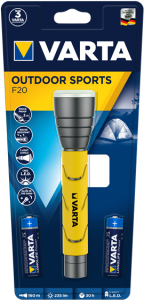Ръчен фенер Varta Outdoor Sports F20 с 2 батерии АА