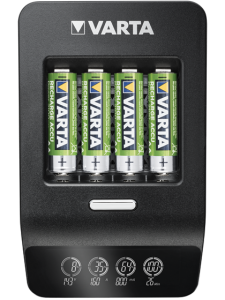 Супер бързо зарядно за акумулаторни батерии VARTA с 4 батерии AA 2100 mAh