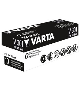 10 Батерии 301 - V301 SR43SW Varta 1.55V